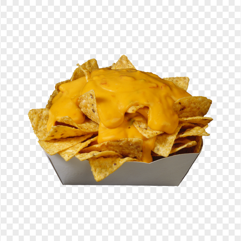 HD Paper Basket Of Nachos Chips With Cheese PNG