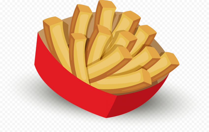 HD Paper Box Of French Fries Illustration PNG