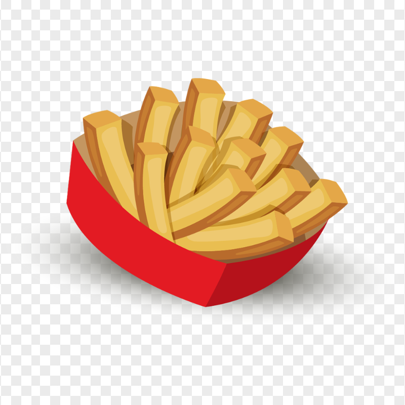 HD Paper Box Of French Fries Illustration PNG