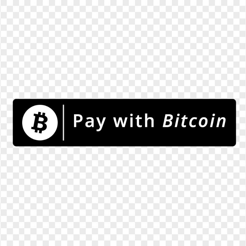 HD Pay With Bitcoin BTC Black Button PNG