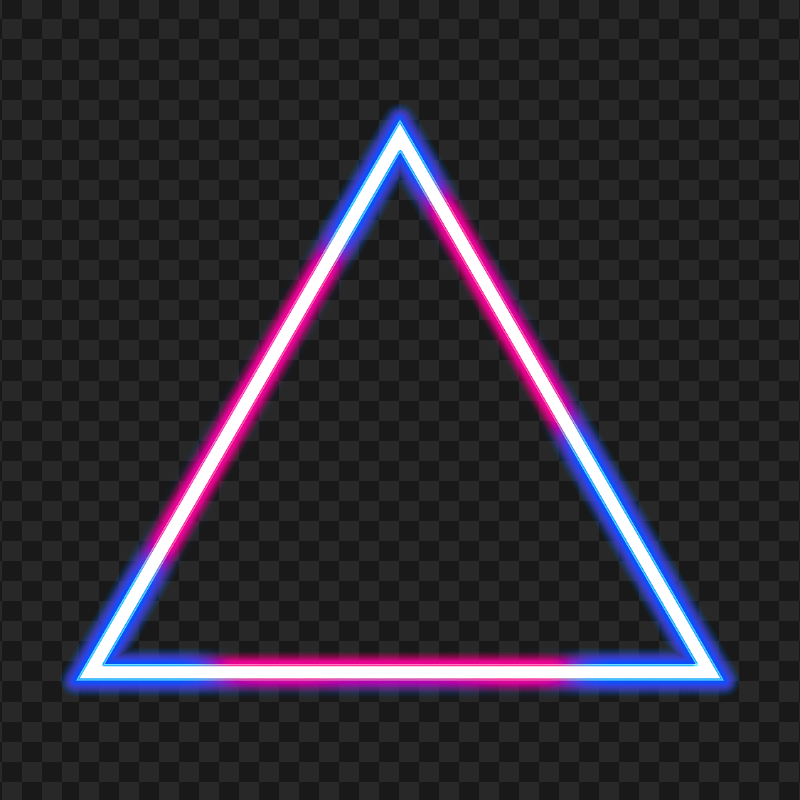HD Pink & Blue Glowing Triangle Neon PNG