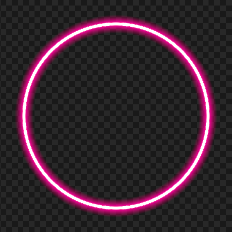HD Pink Circle Glowing Neon Frame Border PNG