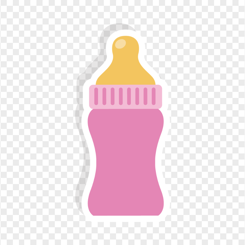 HD Pink Cute Baby Bottle Illustration Sticker PNG