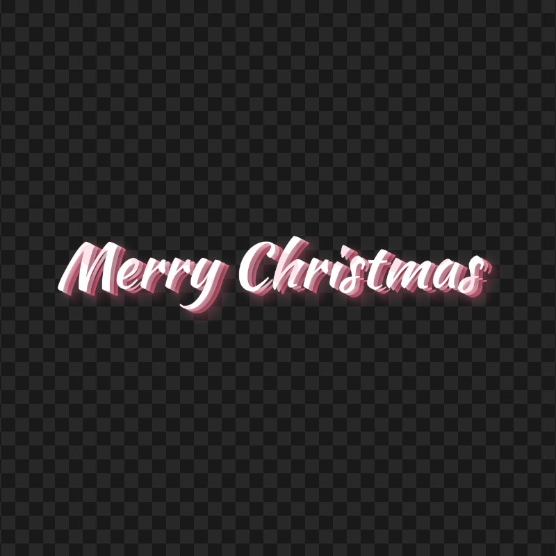 HD Pink Cute Merry Christmas Calligraphy Text PNG