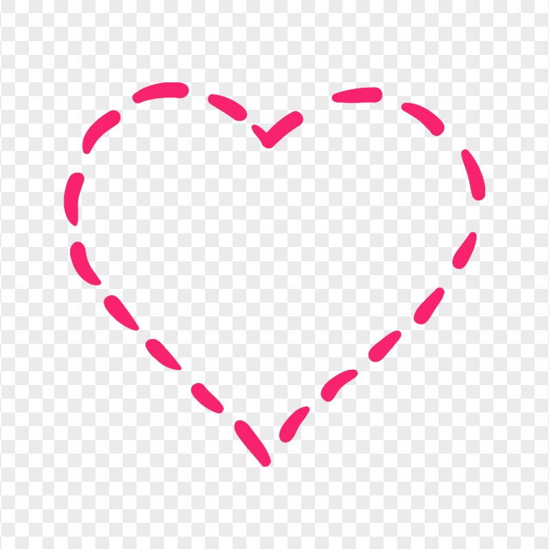 HD Pink Dotted Line Heart PNG