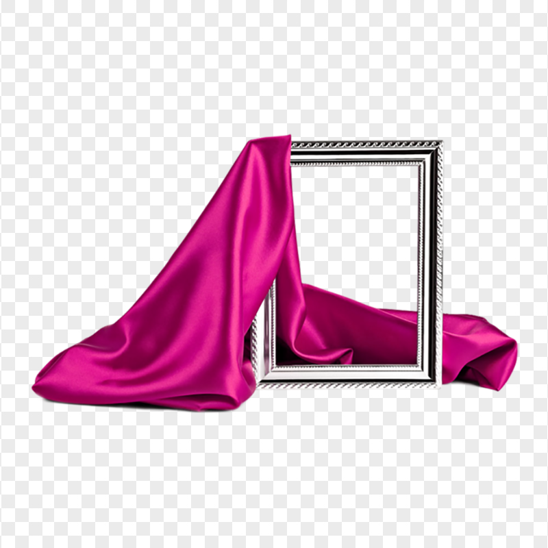 HD Pink Fabric Silk Textile With Poster Frame PNG