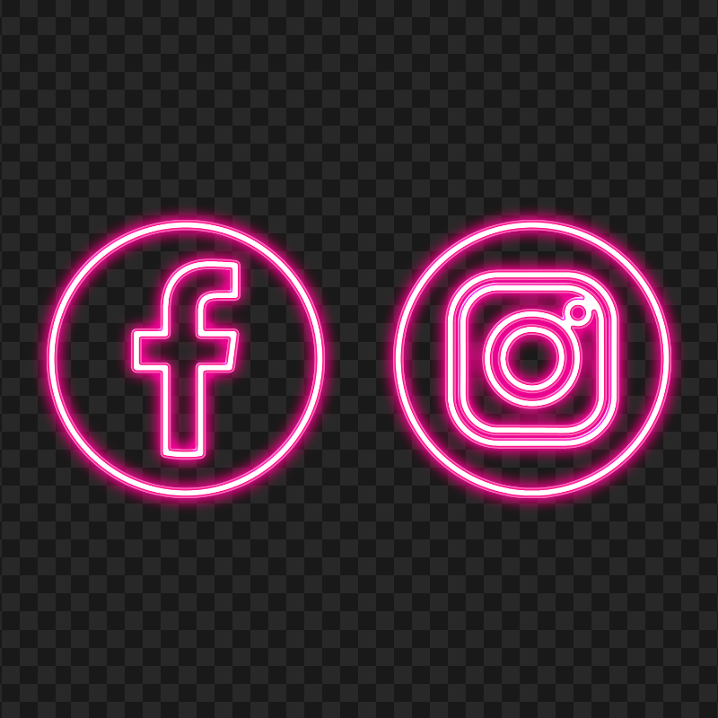 HD Pink Fb Insta Neon Logo Icon PNG
