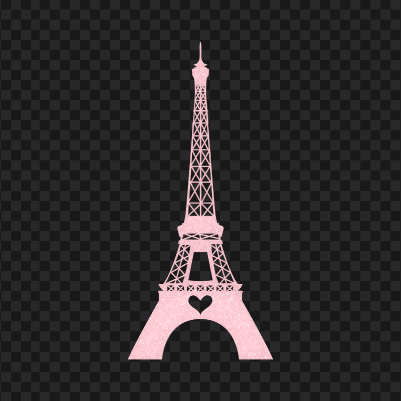 HD Pink Glitter Eiffel Tower Transparent Background