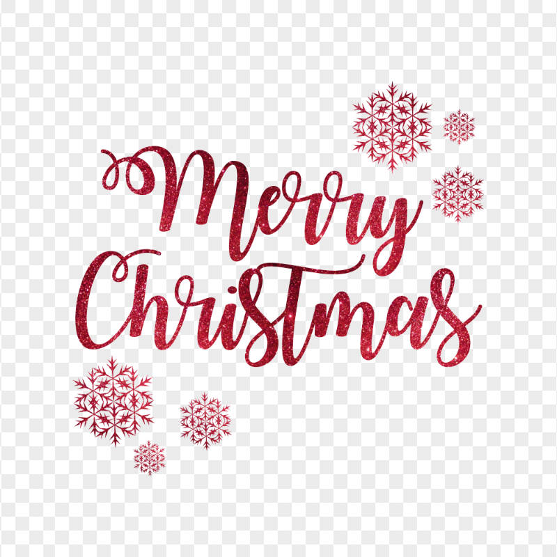 HD Pink Glitter Merry Christmas Text Logo With Snowflakes PNG