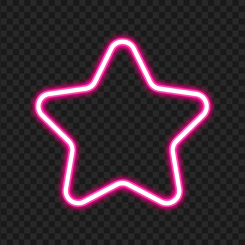 HD Pink Glowing Neon Star PNG