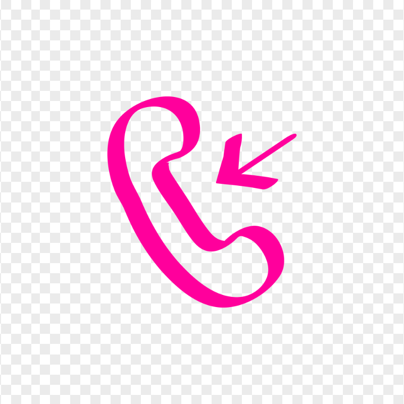 HD Pink Hand Draw Phone Receive A Call Icon Transparent PNG