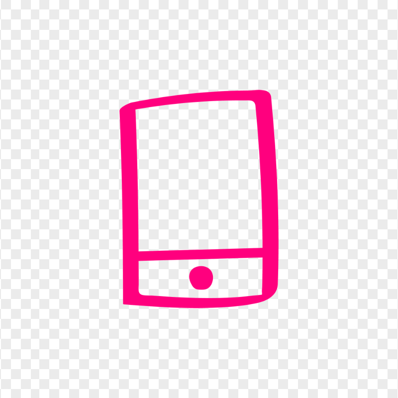 HD Pink Hand Draw Smartphone Icon Transparent PNG