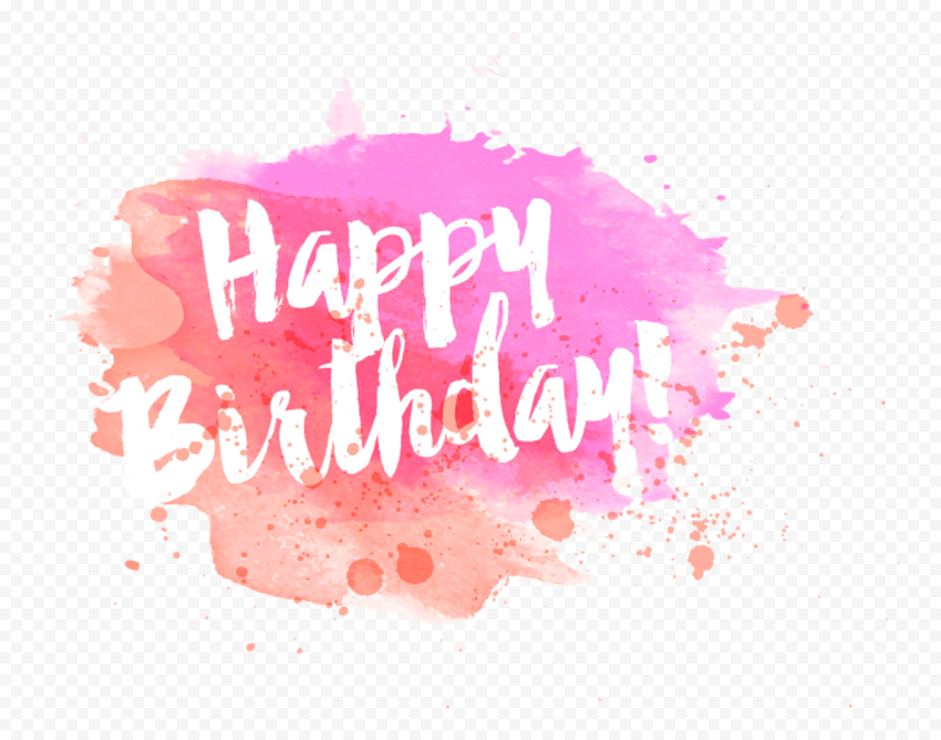 Hd Pink Happy Birthday Watercolor Aesthetic Logo Png Citypng