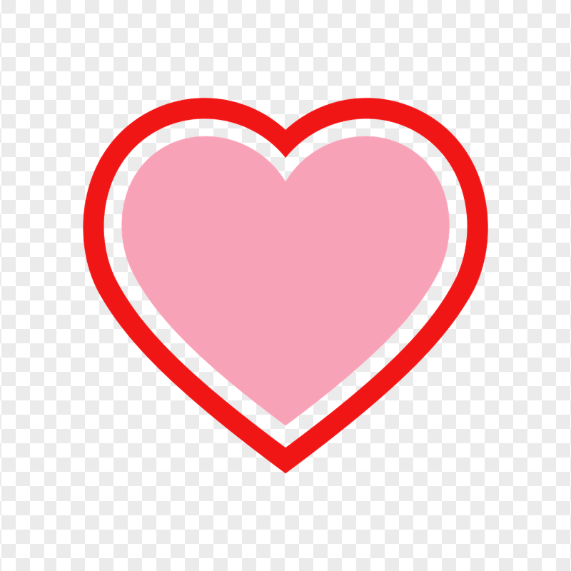 HD Pink Heart Inside Big Red Heart Valentine Day PNG