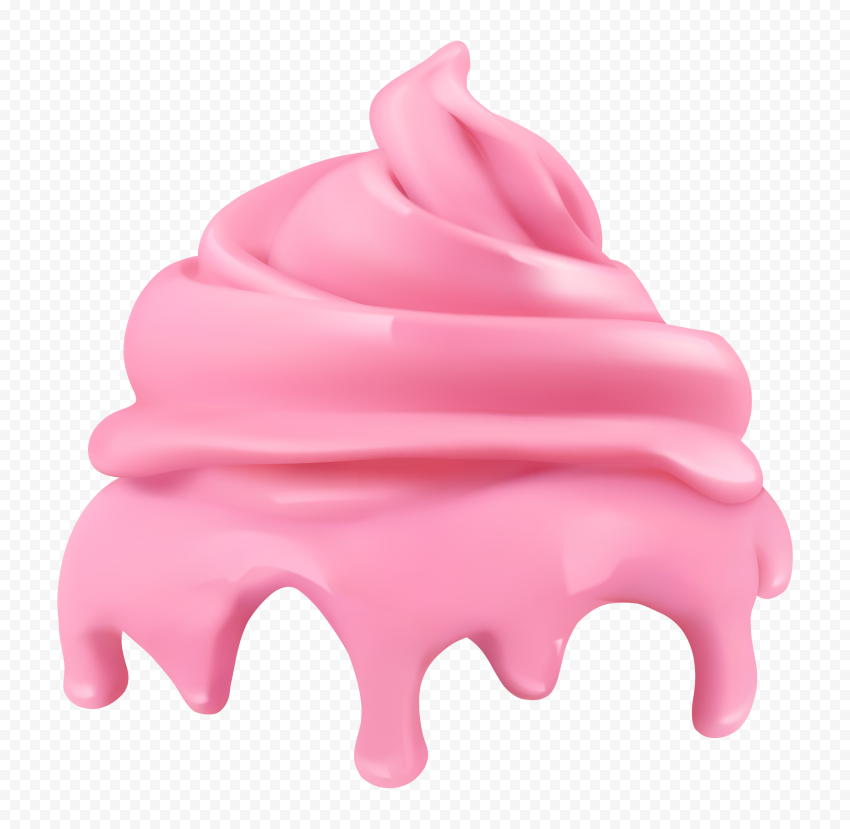 HD Pink Ice Cream Whipped Cream PNG