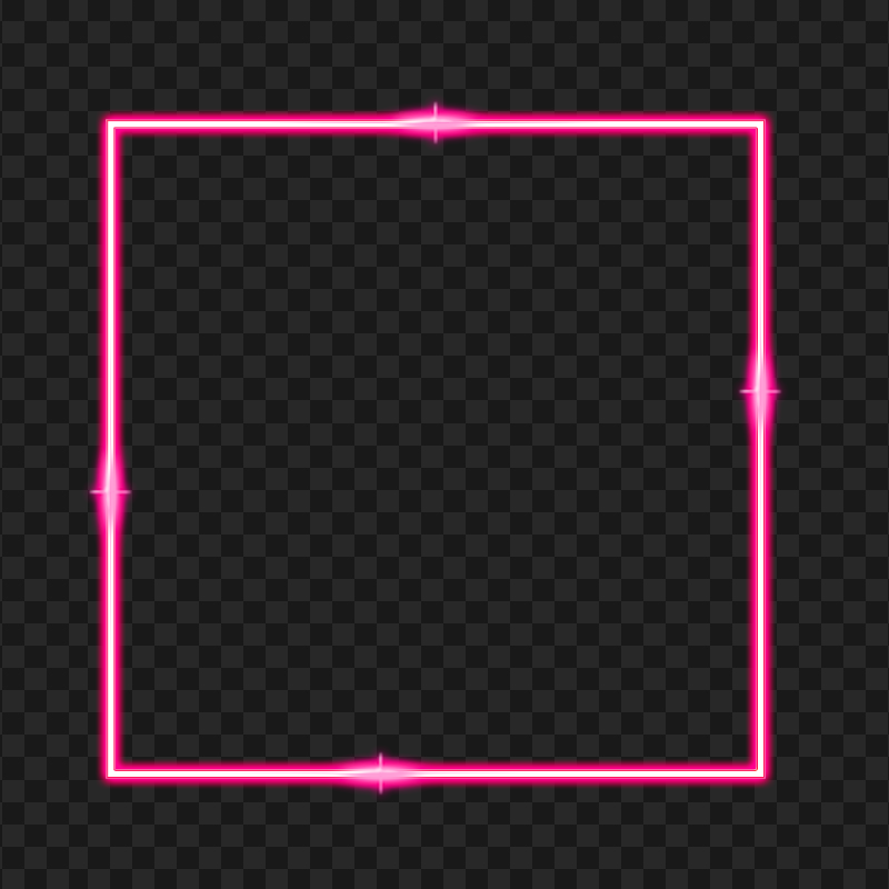 HD Pink Neon Border Frame Effect PNG