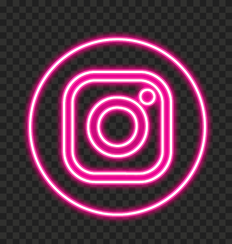 HD Pink Neon Instagram Logo Icon Transparent PNG