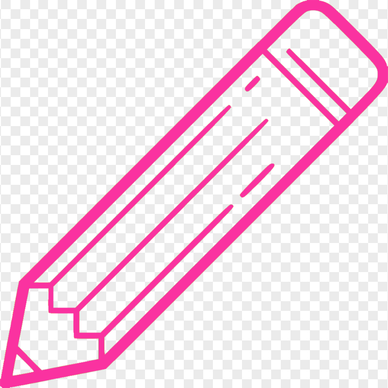 HD Pink Outline Angle Pencil Icon PNG