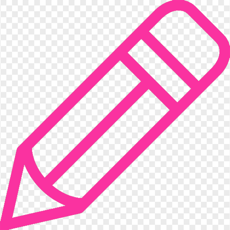 HD Pink Outline Angle Short Pencil Icon PNG