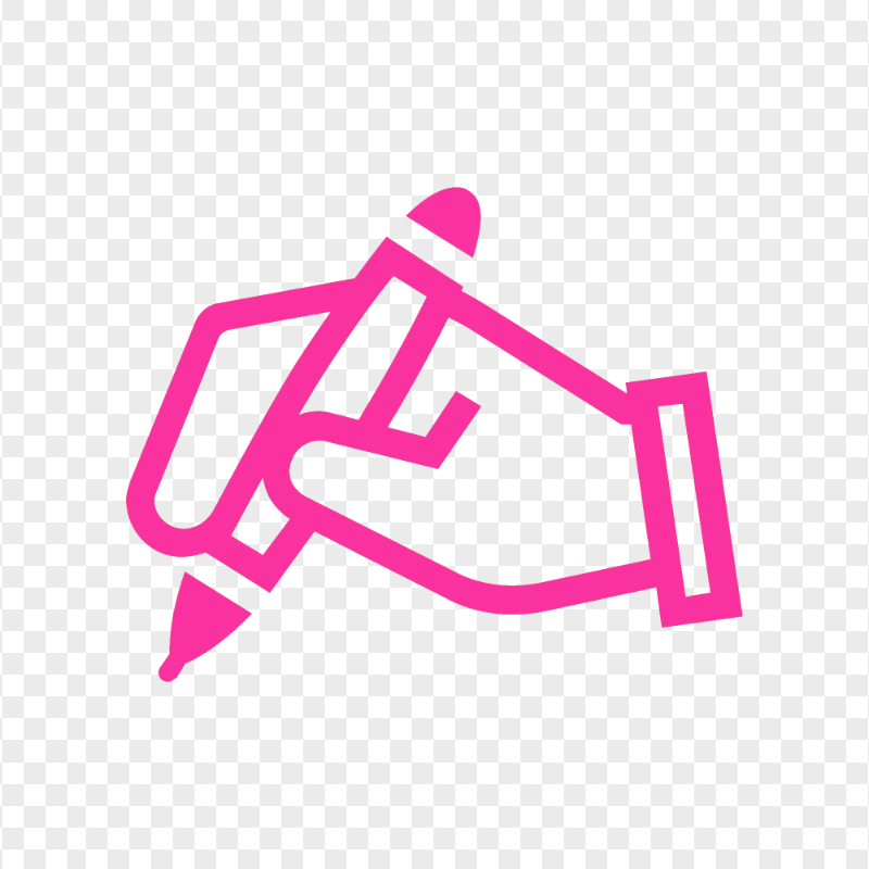 HD Pink Outline Pencil on Hand Icon PNG