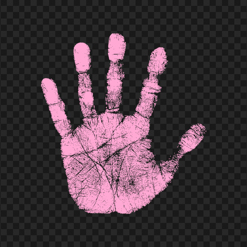 Hand Design Pink HD Light Pink Hand Print Silhouette Clipart PNG | Citypng