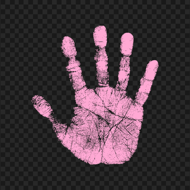 HD Pink Real Single Right Hand Print PNG