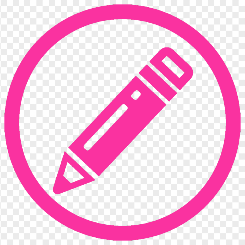 HD Pink Round Pencil Icon PNG