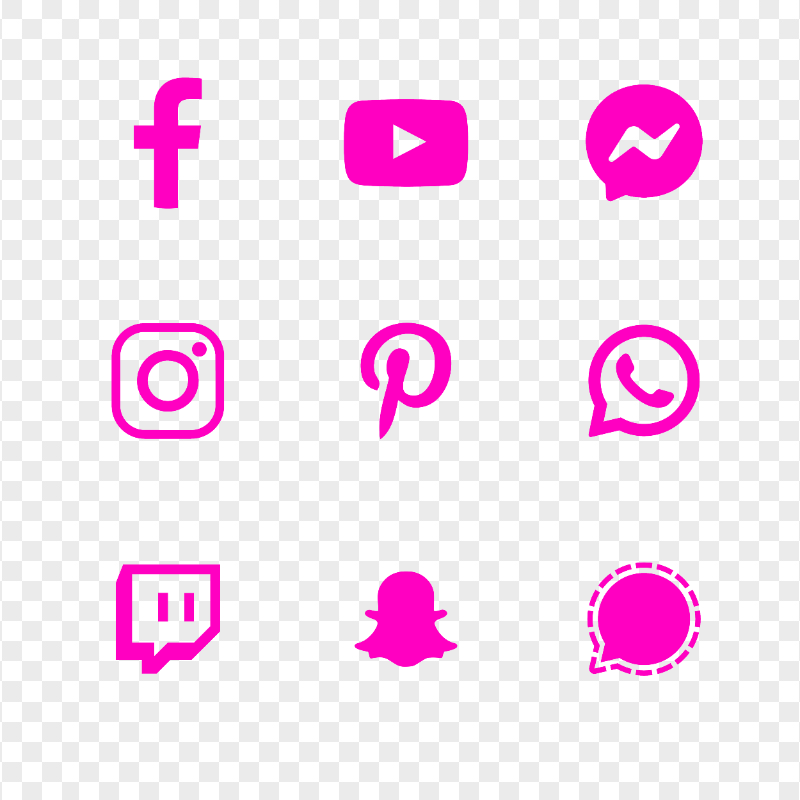 HD Pink Social Media Logos Icons PNG