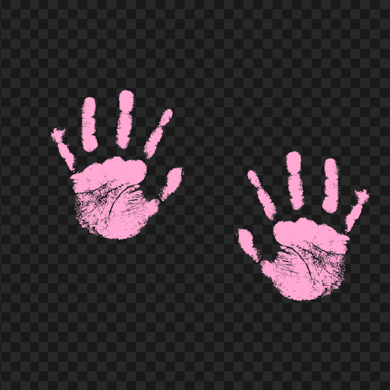 Hand Design Pink HD Pink Hand Print Silhouette Clipart PNG | Citypng