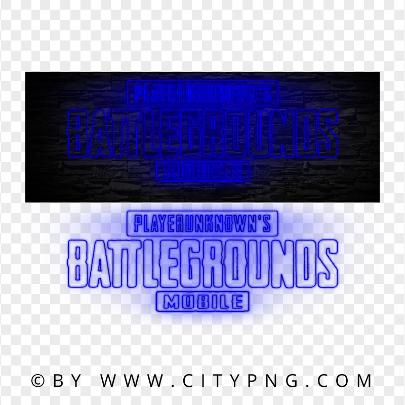 HD Player Unknown Battlegrounds Blue Neon Logo PNG