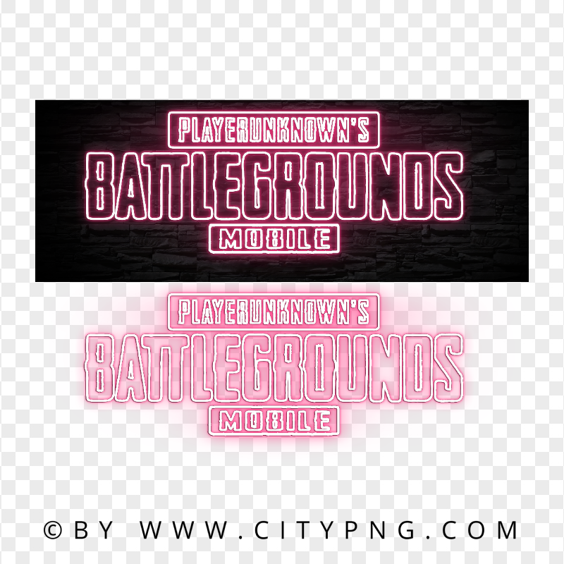 HD Player Unknown Battlegrounds PUBG Pink Light Neon Logo PNG