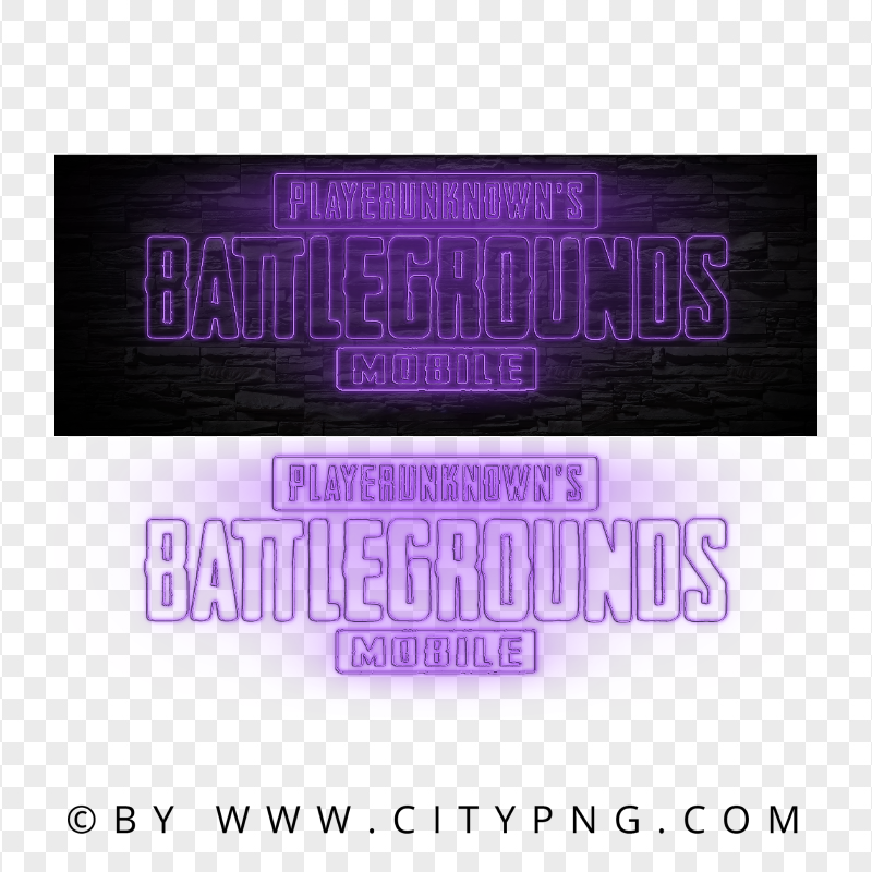 HD Player Unknown Battlegrounds Purple Light Neon Logo PNG