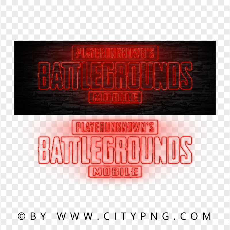 HD Player Unknown Battlegrounds Red Light Neon Logo PNG