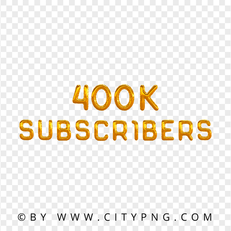 HD PNG 400K Subscribers Gold Balloons