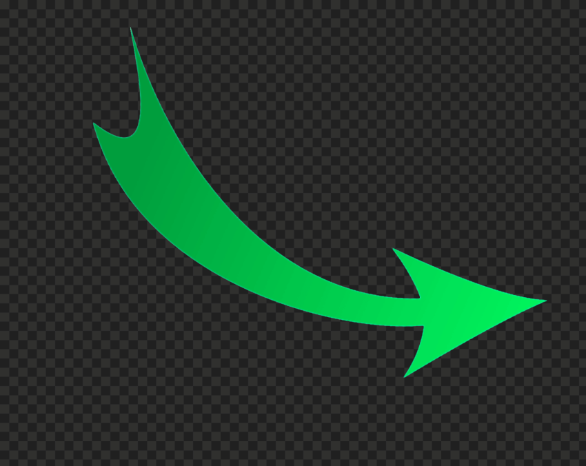 HD PNG Curved Down Right Green Arrow