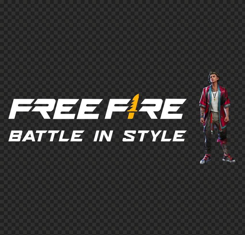 HD PNG Free Fire Tatsuya Character With Game Logo