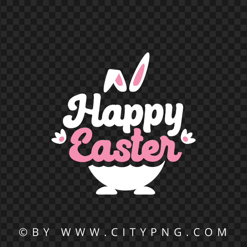 HD PNG Happy Easter Egg Pink Calligraphy