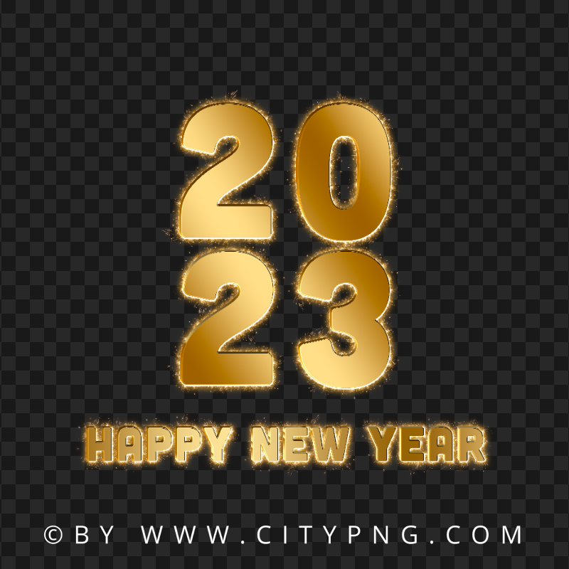 HD PNG Happy New Year Gold 2023 Design