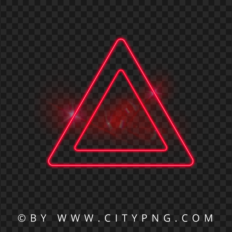 HD PNG Neon Double Red Triangle With Flare Effect