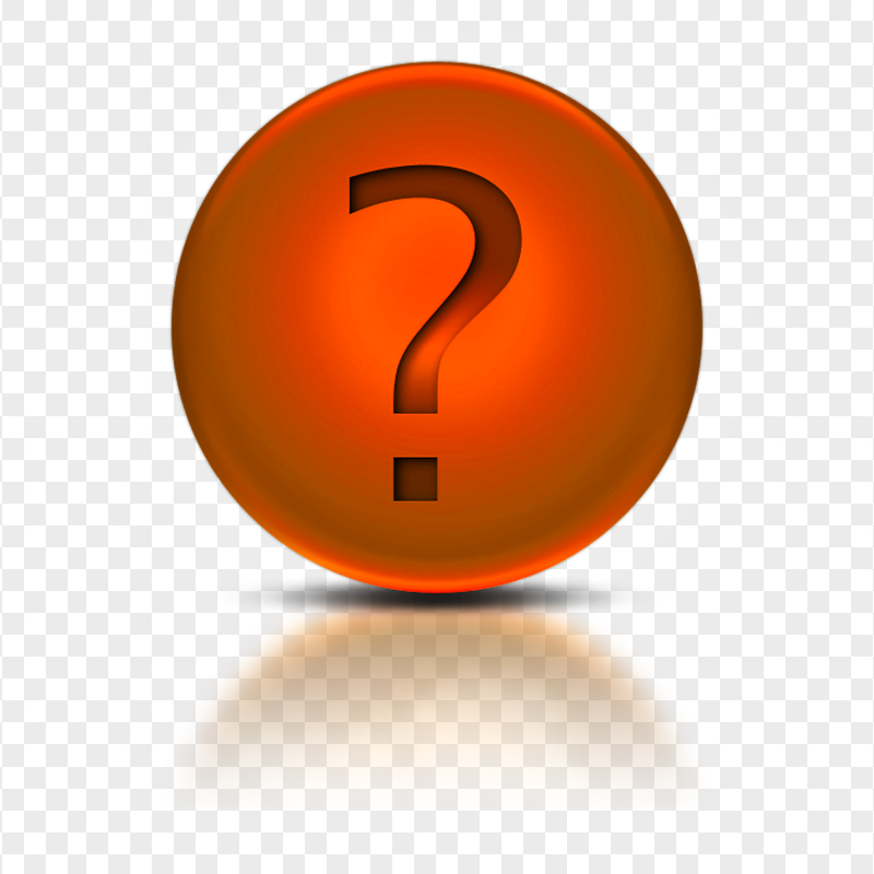 HD PNG Orange Glossy Question Mark Circle Icon Logo