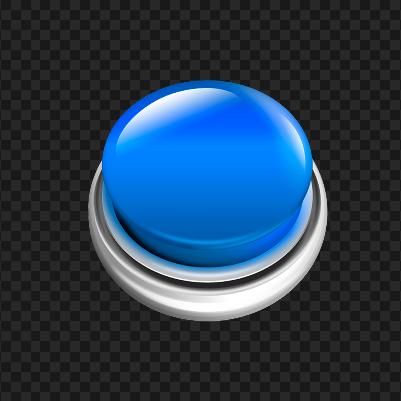 HD PNG Realistic Blue Push Button Big Dome