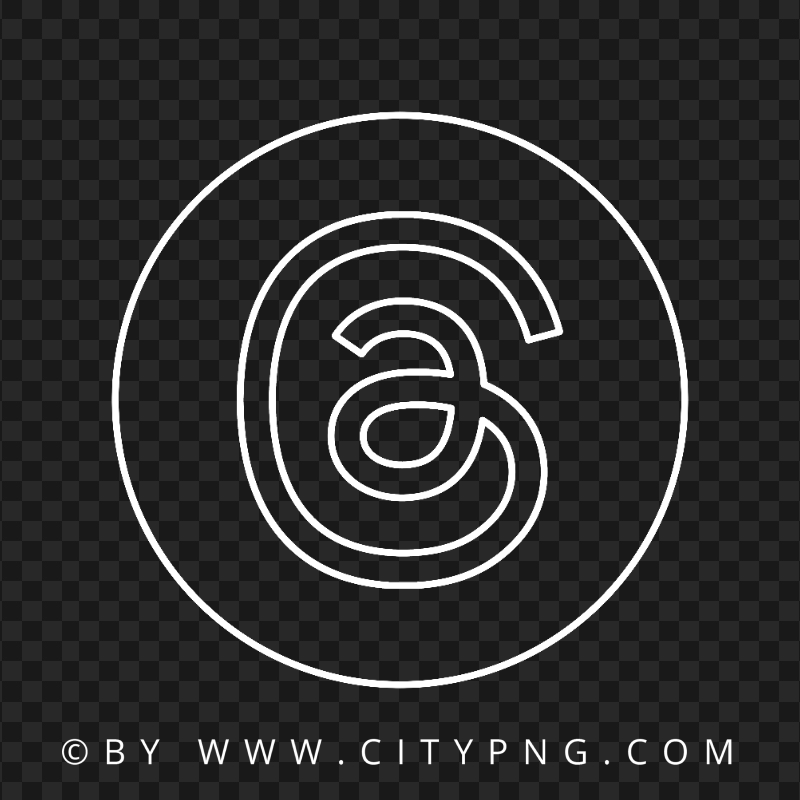 HD PNG Threads White Outline App Logo Icon