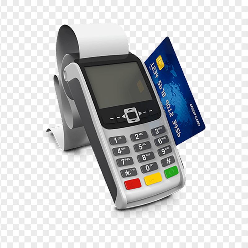 HD POS Credit Card Machine With Card PNG