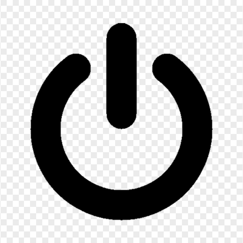 HD Power On Off Black Button Icon Transparent Background
