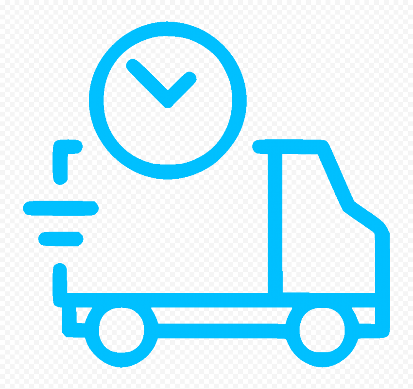 HD Product Delivery Truck Blue Icon PNG