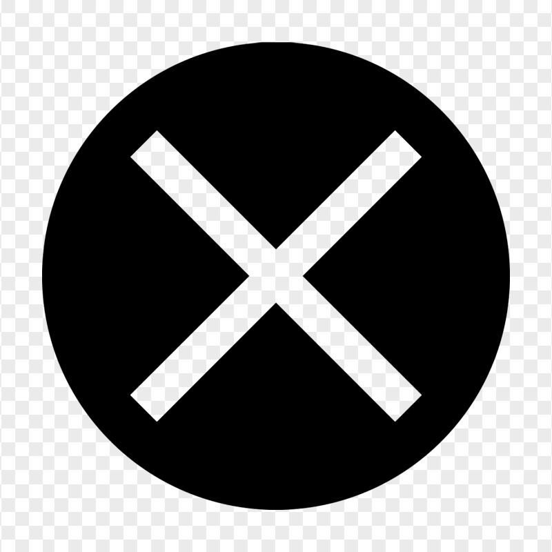 HD PS Controller Cross X Black Button Icon PNG