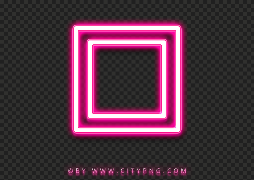 HD PS Controller Pink Square Neon Button Icon PNG