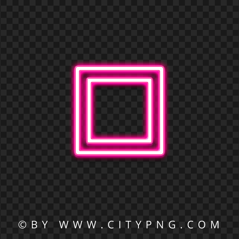 HD PS Controller Pink Square Neon Button Icon PNG