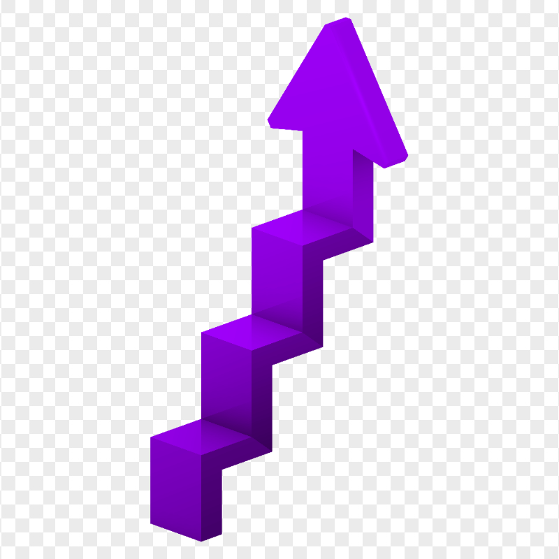 HD Purple 3D Up Stairs Arrow Transparent PNG