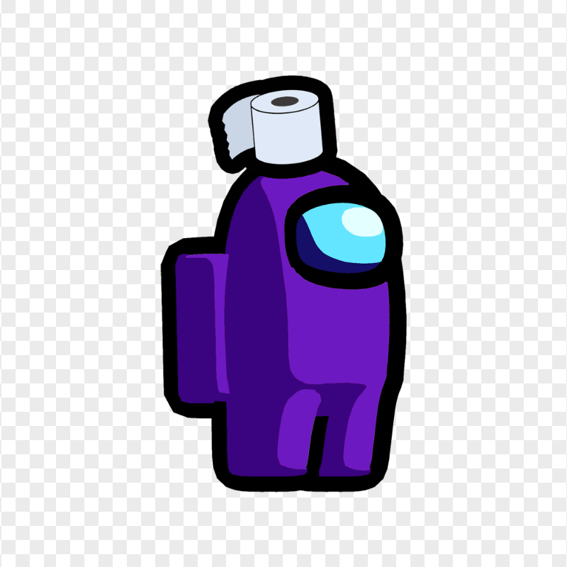 HD Purple Among Us Character Toilet Paper Hat PNG